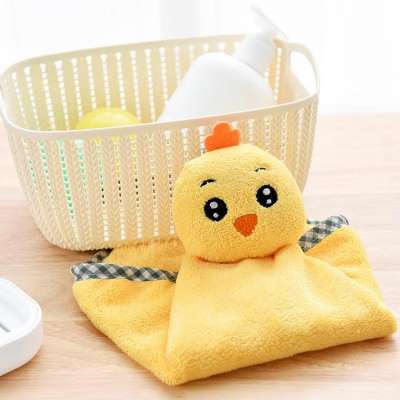 Baby Nursery Hand Towel Baby Bath Towels Soft Plush Cartoon Animal Wipe Hanging Bathing Towel For Children Bathroom